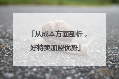 从成本方面剖析，好特卖加盟优势