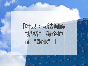 叶县：司法调解“搭桥” 稳企护商“路宽”
