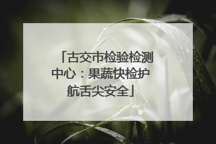 古交市检验检测中心：果蔬快检护航舌尖安全