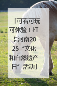 可看可玩可体验！打卡河南2025“文化和自然遗产日”活动