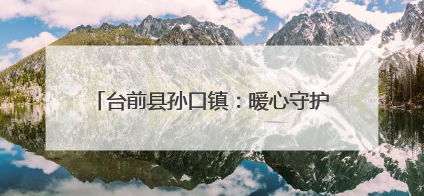 台前县孙口镇：暖心守护践初心 为民服务显担当
