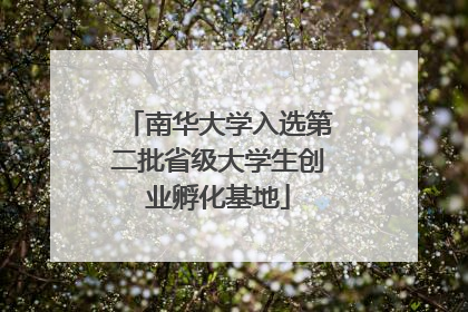 南华大学入选第二批省级大学生创业孵化基地