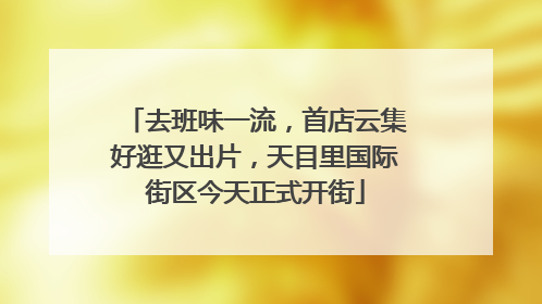 去班味一流，首店云集好逛又出片，天目里国际街区今天正式开街