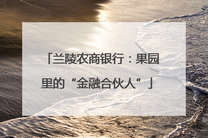 兰陵农商银行：果园里的“金融合伙人”