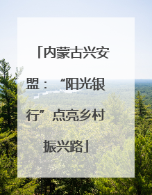 内蒙古兴安盟：“阳光银行”点亮乡村振兴路