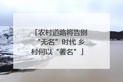 农村道路将告别“无名”时代 乡村何以“著名”