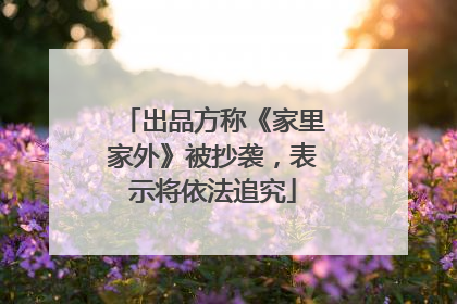 出品方称《家里家外》被抄袭，表示将依法追究