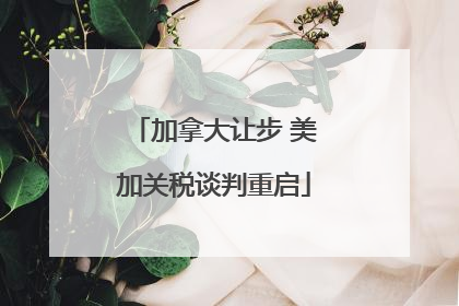 加拿大让步 美加关税谈判重启