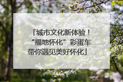 城市文化新体验！“福地怀化”彩蛋车带你遇见美好怀化