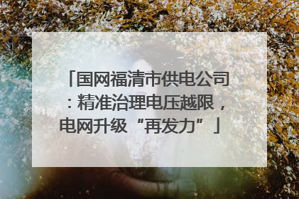 国网福清市供电公司：精准治理电压越限，电网升级“再发力”