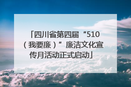 四川省第四届“510（我要廉）”廉洁文化宣传月活动正式启动