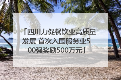 四川力促餐饮业高质量发展 首次入围服务业500强奖励500万元