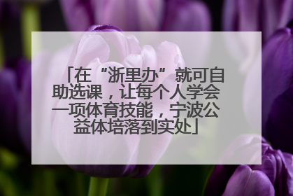 在“浙里办”就可自助选课，让每个人学会一项体育技能，宁波公益体培落到实处