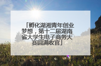 孵化湖湘青年创业梦想，第十二届湖南省大学生电子商务大赛圆满收官