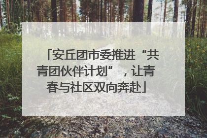 安丘团市委推进“共青团伙伴计划”，让青春与社区双向奔赴