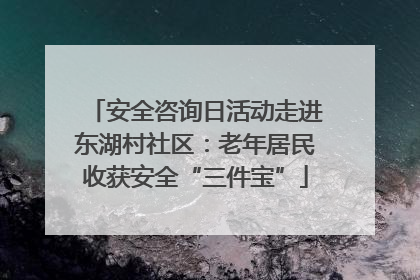安全咨询日活动走进东湖村社区：老年居民收获安全“三件宝”