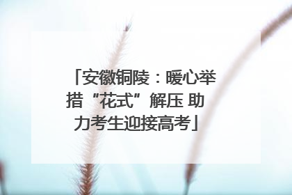 安徽铜陵：暖心举措“花式”解压 助力考生迎接高考