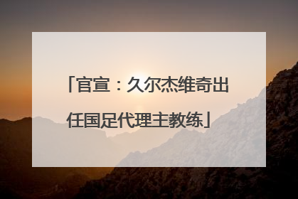 官宣：久尔杰维奇出任国足代理主教练
