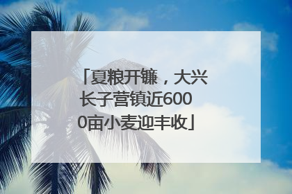 夏粮开镰，大兴长子营镇近6000亩小麦迎丰收