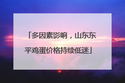 多因素影响，山东东平鸡蛋价格持续低迷