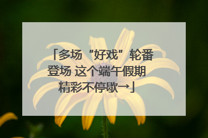 多场“好戏”轮番登场 这个端午假期精彩不停歇→