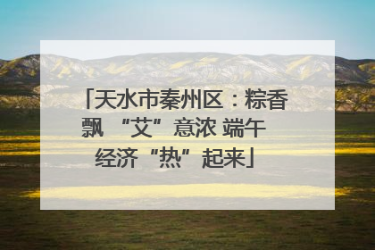 天水市秦州区：粽香飘 “艾”意浓 端午经济“热”起来