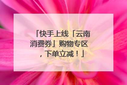 快手上线「云南消费券」购物专区，下单立减！