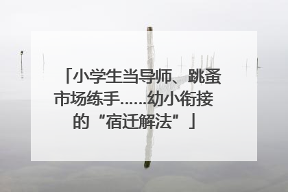 小学生当导师、跳蚤市场练手……幼小衔接的“宿迁解法”