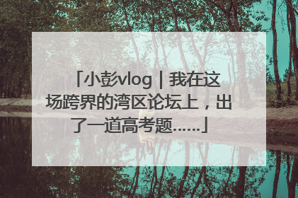 小彭vlog｜我在这场跨界的湾区论坛上，出了一道高考题……