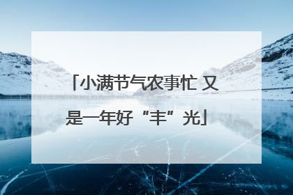小满节气农事忙 又是一年好“丰”光