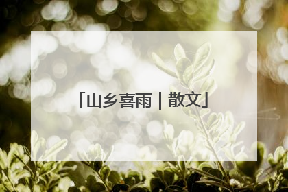 山乡喜雨｜散文