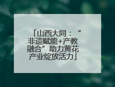 山西大同：“非遗赋能+产教融合”助力黄花产业绽放活力