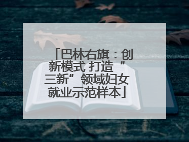 巴林右旗：创新模式 打造“三新”领域妇女就业示范样本