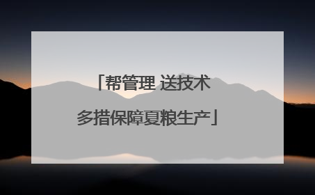 帮管理 送技术 多措保障夏粮生产