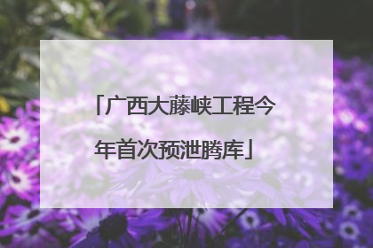 广西大藤峡工程今年首次预泄腾库