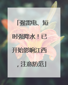 强雷电、短时强降水！已开始影响江西，注意防范