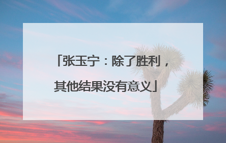 张玉宁：除了胜利，其他结果没有意义