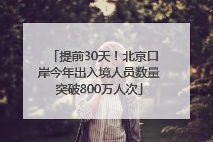 提前30天！北京口岸今年出入境人员数量突破800万人次