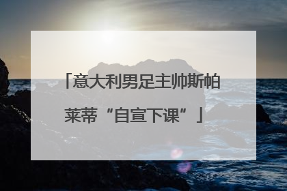 意大利男足主帅斯帕莱蒂“自宣下课”