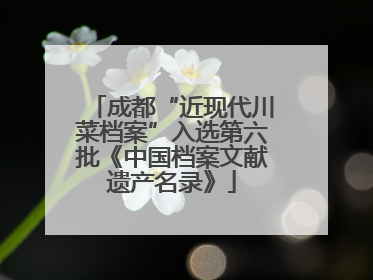 成都“近现代川菜档案”入选第六批《中国档案文献遗产名录》