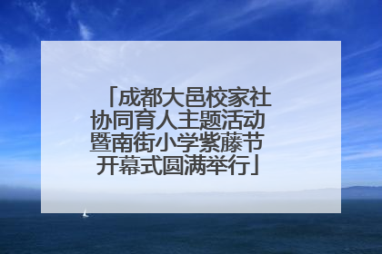 成都大邑校家社协同育人主题活动暨南街小学紫藤节开幕式圆满举行