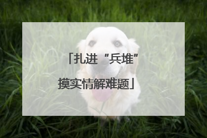 扎进“兵堆”摸实情解难题