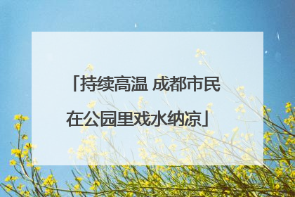 持续高温 成都市民在公园里戏水纳凉