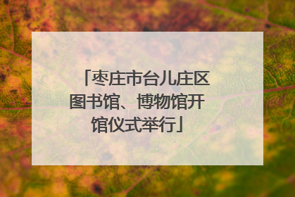 枣庄市台儿庄区图书馆、博物馆开馆仪式举行
