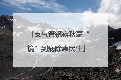 支气管镜察秋毫“镜”到病除惠民生