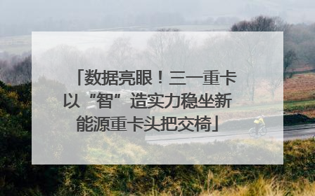 数据亮眼！三一重卡以“智”造实力稳坐新能源重卡头把交椅