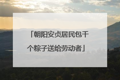 朝阳安贞居民包千个粽子送给劳动者