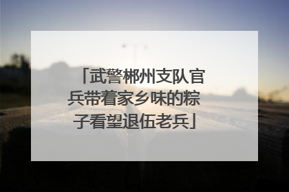武警郴州支队官兵带着家乡味的粽子看望退伍老兵