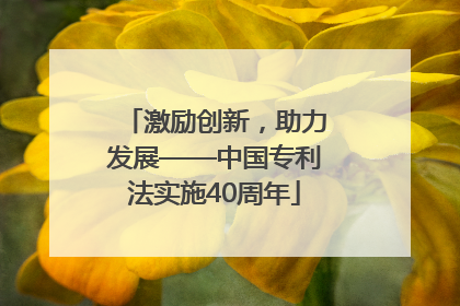 激励创新，助力发展——中国专利法实施40周年