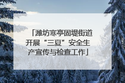 潍坊寒亭固堤街道开展“三夏”安全生产宣传与检查工作